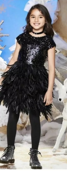 Chasing fireflies feather party dress 4 5 8 10 16 - Picture 3 of 17